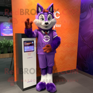 Purple Fox mascotte kostuum...