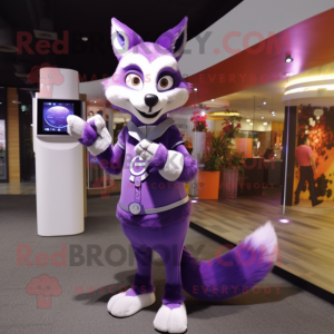 Purple Fox maskotdräkt...