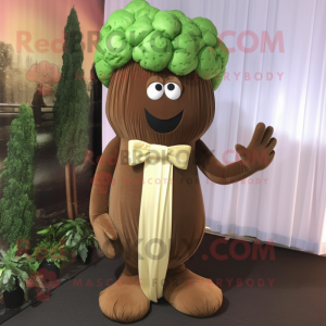 Brun Broccoli maskot kostym...