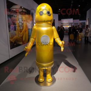 Silver Bottle Of Mustard mascot costume character dressed with a Jumpsuit and Wraps