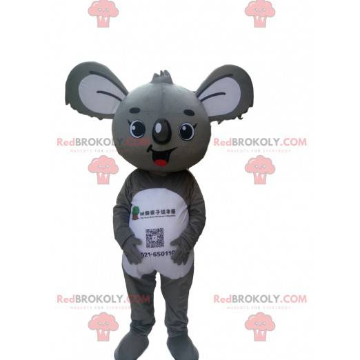 Mascotte de koala gris et blanc, costume d'Austalie -