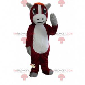Rød og hvid ko maskot, ko kostume - Redbrokoly.com