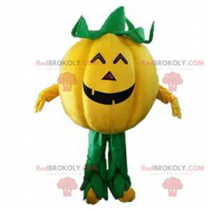 Reusachtige Halloween-pompoenmascotte, Halloween-kostuum -