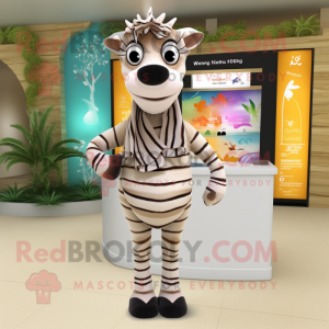 Tan Zebra mascotte kostuum...