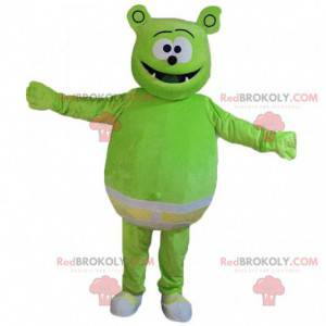 Grønn monster maskot med underbukse, grønn skapningskostyme -