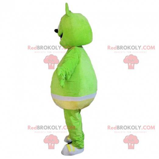 Mascotte mostro verde con mutande, costume da creatura verde -