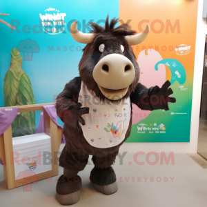 nan Woolly Rhinoceros mascot costume character dressed with a Swimwear and Bow ties