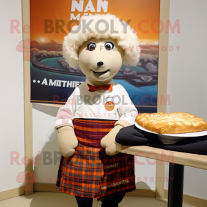 nan Shepard'S Pie mascot costume character dressed with a Graphic Tee and Pocket squares