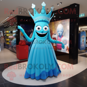 Cyan Queen mascotte kostuum...