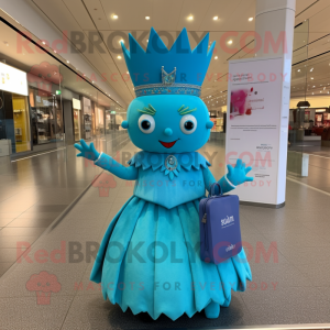 Cyan Queen mascotte kostuum...