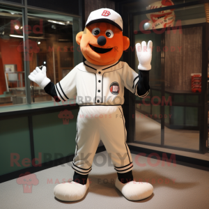 Rust Mime mascot costume character dressed with a Baseball Tee and Brooches