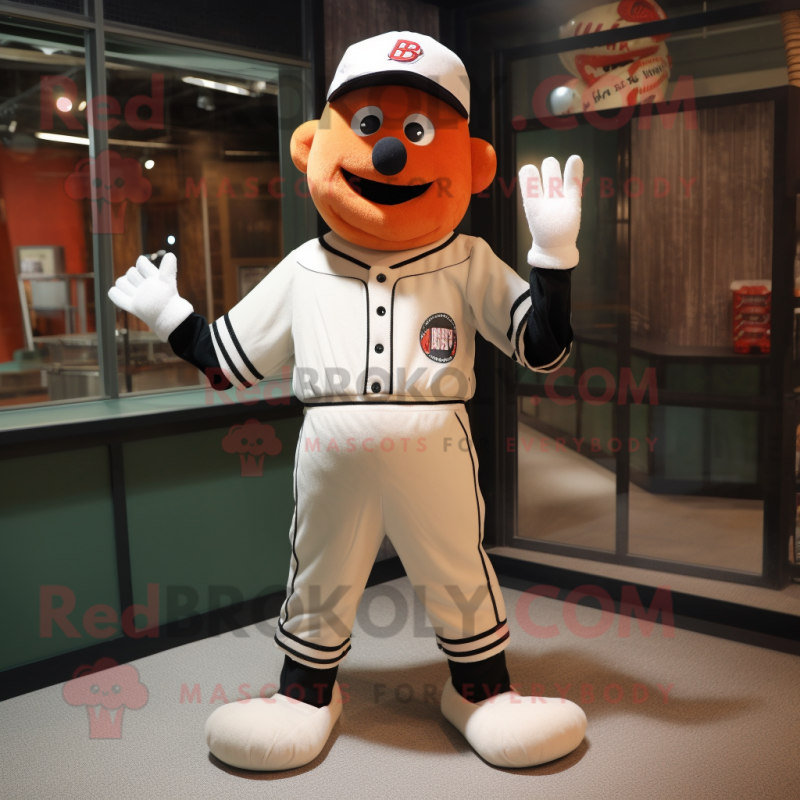 Rust Mime mascot costume character dressed with a Baseball Tee and Brooches Rust Mime mascot costume character dressed with a Baseball Tee and Brooches