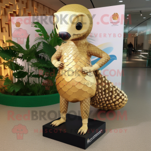 Gouden Pangolin mascotte...