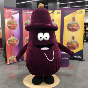 Maroon Aubergine maskot...