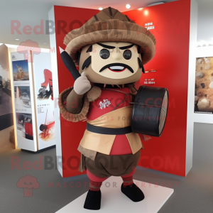 nan Samurai mascot costume character dressed with a Shorts and Briefcases