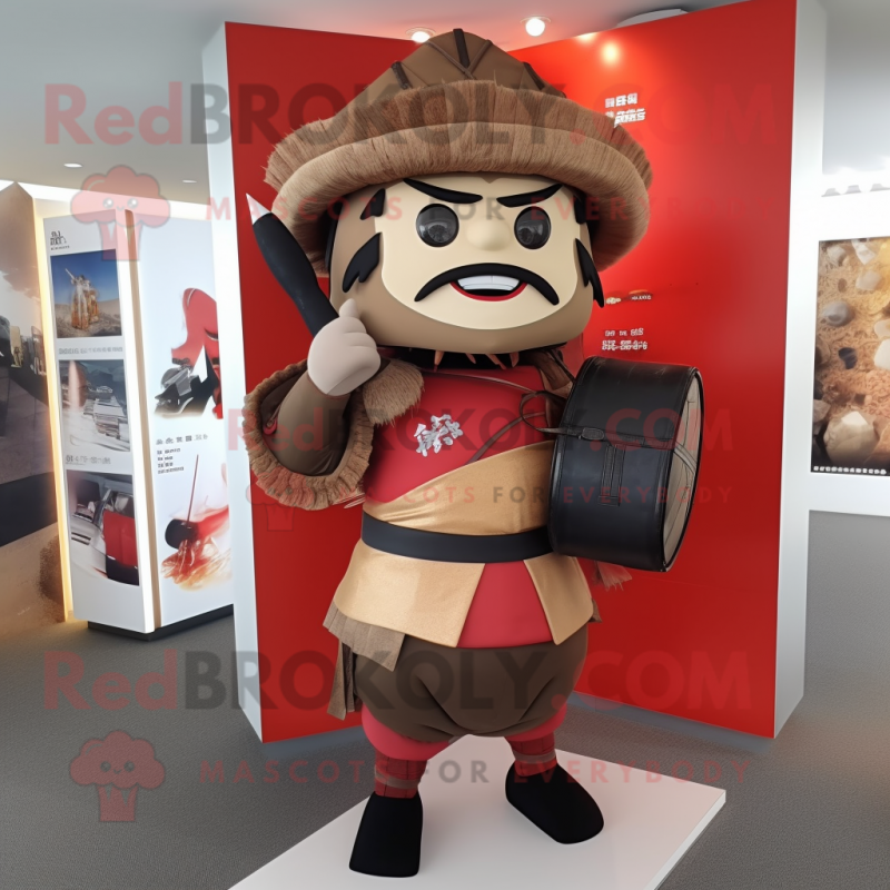 nan Samurai mascot costume character dressed with a Shorts and Briefcases nan Samurai mascot costume character dressed with a Shorts and Briefcases