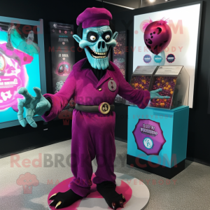 Magenta Undead maskot drakt...