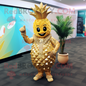 Gouden aas mascotte kostuum...