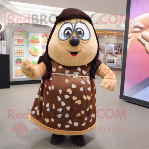 nan Potato mascot costume character dressed with a Maxi Dress and Belts