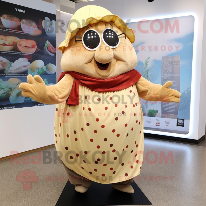 nan Potato mascot costume character dressed with a Maxi Dress and Belts nan Potato mascot costume character dressed with a Maxi Dress and Belts
