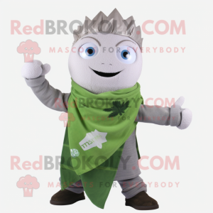 Silver Beet mascot costume character dressed with a Sweater and Scarf clips
