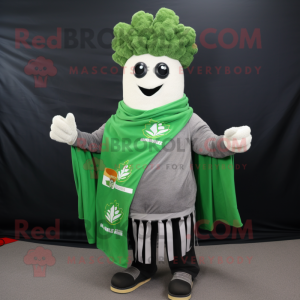 Silver Beet mascot costume character dressed with a Sweater and Scarf clips