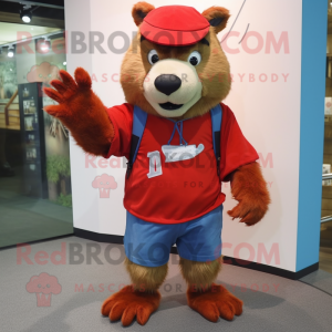 Red Beaver maskot kostume...