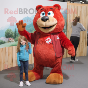 Red Beaver maskot kostume...