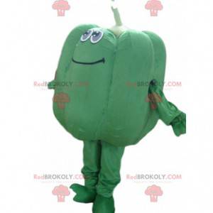 Mascotte de poivron vert, costume de piment vert, piment géant