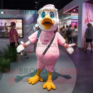 Pink Goose mascotte kostuum...