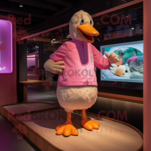 Pink Goose mascotte kostuum...