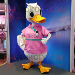 Pink Goose mascotte kostuum...