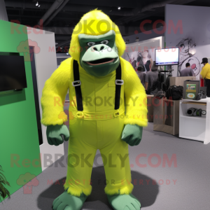 Lime Green Gorilla mascotte...