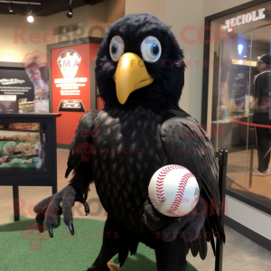 Black Eagle mascot costume character dressed with a Baseball Tee and Cufflinks