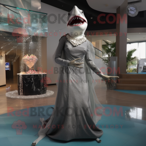 Grijze Megalodon mascotte...