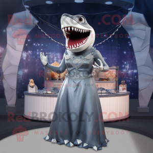 Grijze Megalodon mascotte...