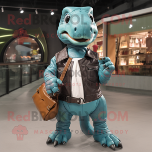 Teal Tyrannosaurus mascotte...