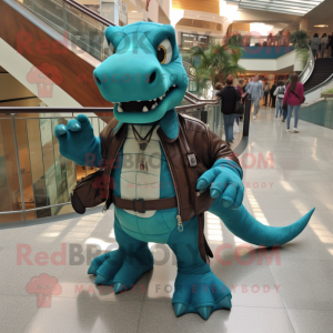 Teal Tyrannosaurus mascotte...