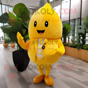 Geel Mango mascotte kostuum...