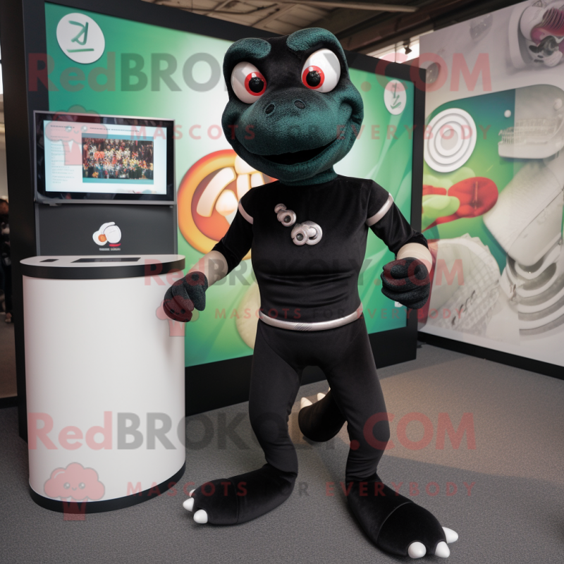 Black Snake mascot costume character dressed with a Turtleneck and Anklets