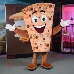 Brown Pizza Slice maskot...