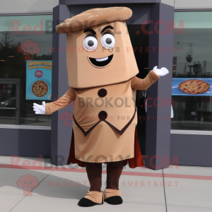 Brown Pizza Slice mascotte...