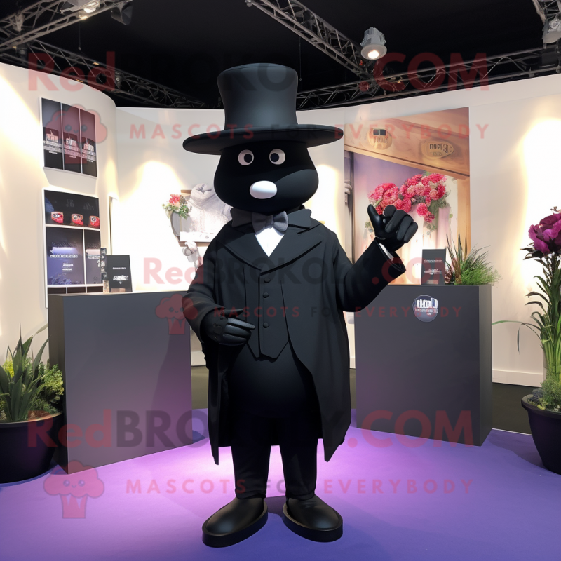 Black Scented Candle mascot costume character dressed with a Suit Jacket and Berets Black Scented Candle mascot costume character dressed with a Suit Jacket and Berets