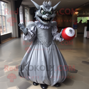 Silver Devil maskot kostume...