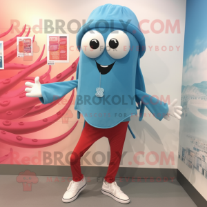 nan Squid mascot costume character dressed with a Jeggings and Shoe laces