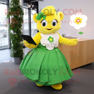 Gul Firkløver maskot...