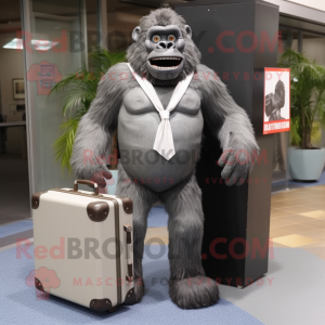 Grå Gorilla maskot kostume...