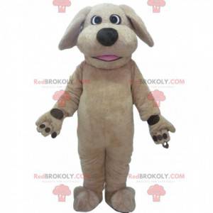 Mascotte de chien beige, costume de toutou, déguisement de