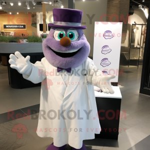 Lavender Engagement Ring mascot costume character dressed with a Dress Shirt and Mittens