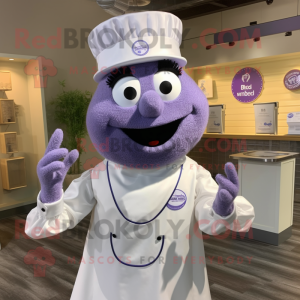 Lavender Engagement Ring mascot costume character dressed with a Dress Shirt and Mittens